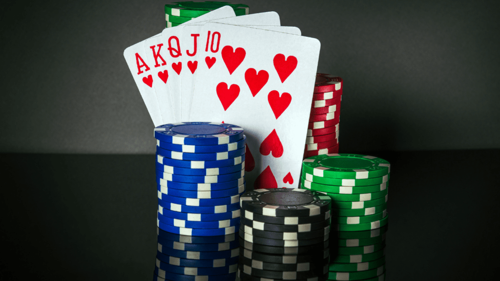 Playing cards and casino chips