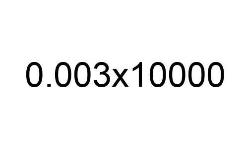 0.003x10000